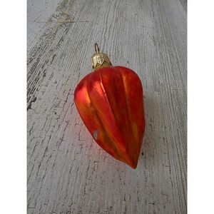 patrica‎ breen walk woods Orange chinese lantern pepper glass ornament tree